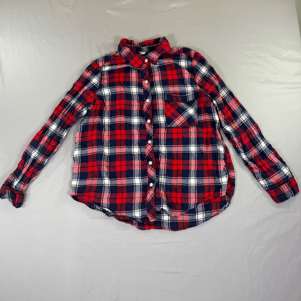 Aerie Womens Plaid Flannel Button Down Shirt Small Preppy Americana Outdoorsy